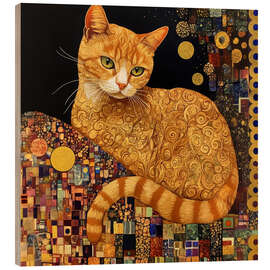 Wood print The Golden Gaze - DejaReve