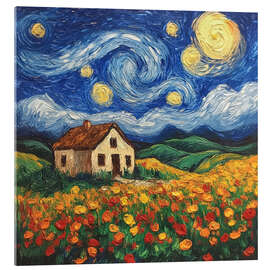 Akrylbilde Vollmond im Juni in Vincent Style - DejaReve