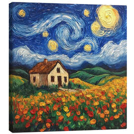 Canvas print Vollmond im Juni in Vincent Style - DejaReve