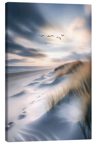 Lienzo Seagulls flying over the beach