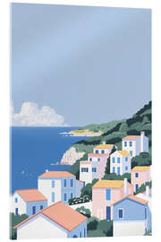 Akrylglastavla Village by the sea in the south - Peter Roder