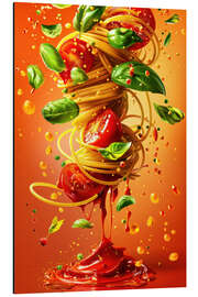 Aluminiumtavla Spaghetti Twister - Bettina Dittmann