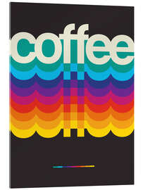 Stampa su vetro acrilico Coffee Retro, Black