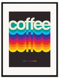 Gerahmter Kunstdruck Coffee Retro, Black - Nikita Abakumov