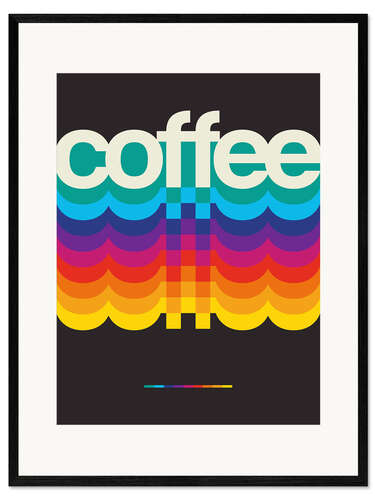 Impressão artística com moldura Coffee Retro, Black