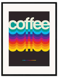 Impressão artística com moldura Coffee Retro, Black