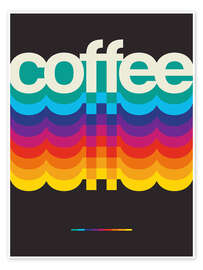 Poster Coffee Retro, Black