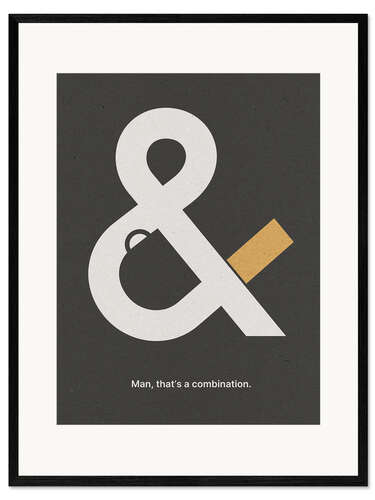 Impressão artística com moldura Coffee And Cigarettes, Black