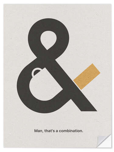 Wall sticker Coffee And Cigarettes, White