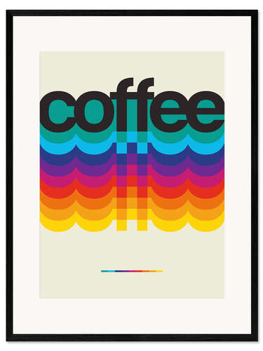 Impressão artística com moldura Coffee Retro, Beige