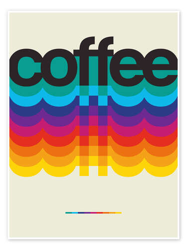 Poster Coffee Retro, Beige