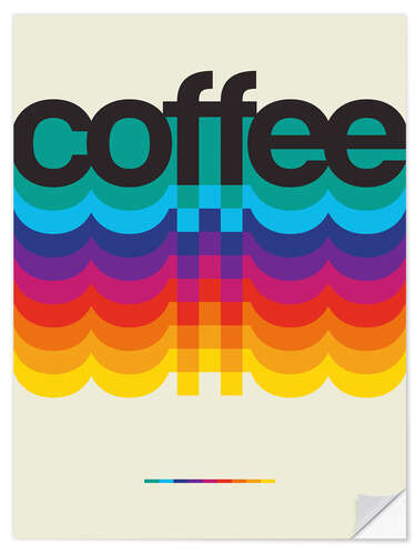 Wandsticker Coffee Retro, Beige