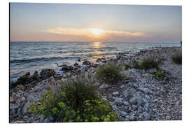 Aluminium print Sunset on the pebble beach, Craotia - Jan Wehnert