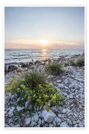 Wall print Pebble beach and sunset in Croatia - Jan Wehnert