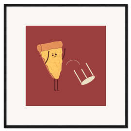 Impresión de arte enmarcada Pizza Flip