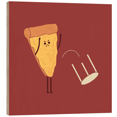 Hout print Pizza Flip