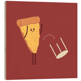Hout print Pizza Flip