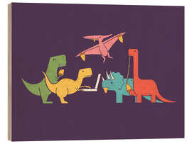 Holzbild Pizza Dinos - HandsOffMyDinosaur