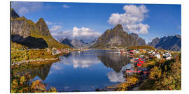 Cuadro de aluminio Autumn in the fishing village of Reine, Lofoten Islands, Norway