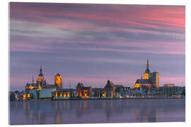 Acrylglas print Stralsund - Skyline at sunset - Kristian Goretzki