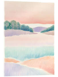 Acrylglasbild Felder in Pastell