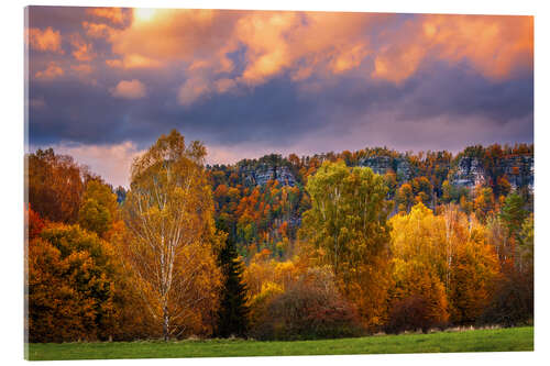 Acrylic print Autumn in Bohemian Switzerland