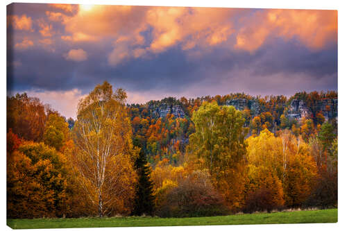 Stampa su tela Autumn in Bohemian Switzerland