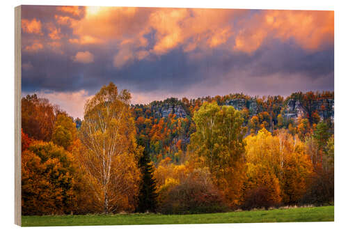 Obraz na drewnie Autumn in Bohemian Switzerland