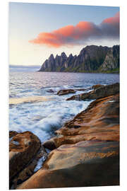 Hartschaumbild Drachenzähne zum Sonnenuntergang, Norwegen