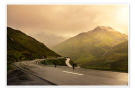 Wandbild Furkapass im goldenen Licht - Dave Derbis