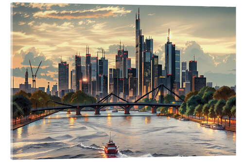 Acrylglasbild Skyline Frankfurt am Main