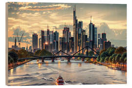 Cuadro de madera Skyline Frankfurt am Main - Jörg Gamroth