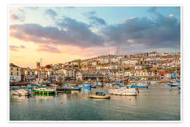 Wandbild Hafen von Brixham, Devon, England - Olaf Protze