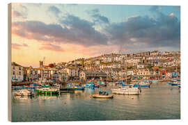 Quadro de madeira Port of Brixham, Devon, England - Olaf Protze