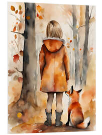 Foam board print Girl with Fox