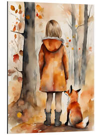 Magnettafel Mädchen mit Fuchs