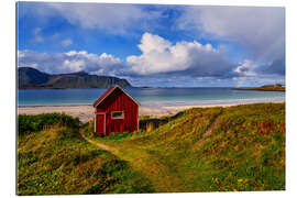 Gallery Print Fischerhütte am Strand Ramberg, Lofoten, Norwegen