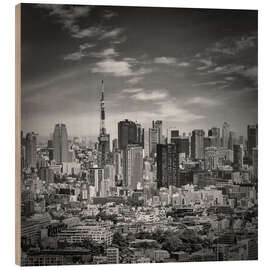 Holzbild Tokio Skyline