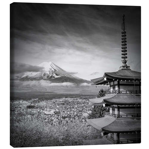 Leinwandbild Fuji mit Chureito Pagode