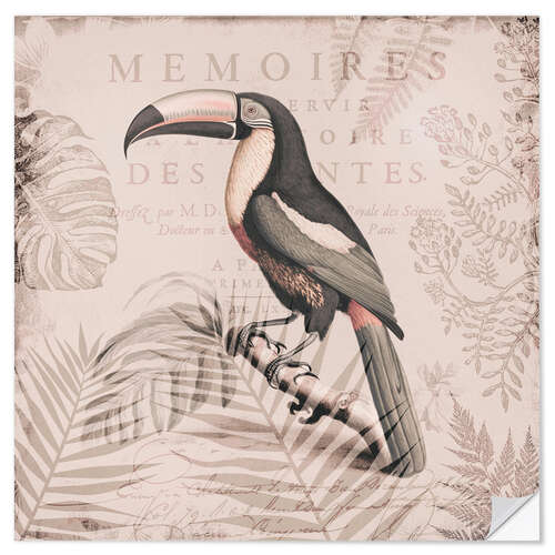 Selvklebende plakat Toucans Tropical Paradise