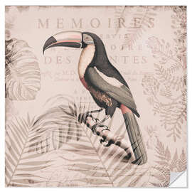 Selvklebende plakat Toucans Tropical Paradise