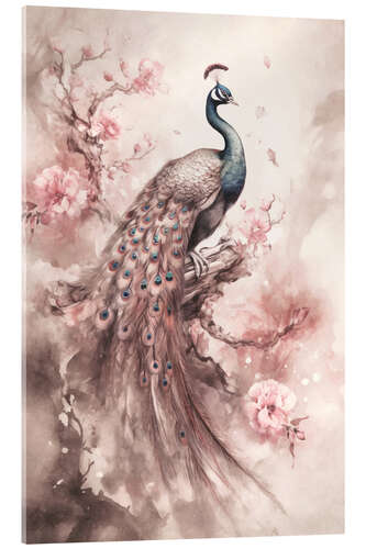 Akryylilasitaulu Peacocks Nostalgic Flower Garden