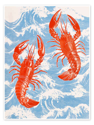 Poster Red Lobster and Sea