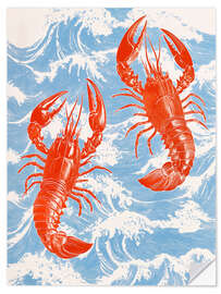Wall sticker Red Lobster and Sea - Frank Daske