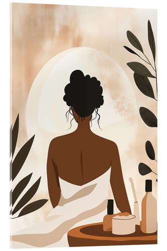 Acrylic print Boho woman in the bathroom