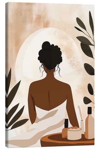 Lærredsbillede Boho woman in the bathroom