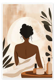 Poster Boho woman in the bathroom