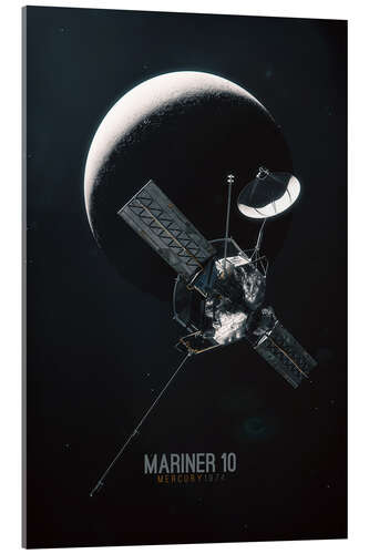 Akrylglastavla Mariner 10 - Mercury 1974