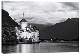 Tableau sur toile Chillon Castle on Lake Geneva in Switzerland - Dieterich Fotografie