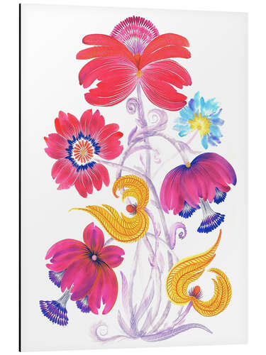 Aluminium print Vibrant Floral Fantasy in Petrykivka Style